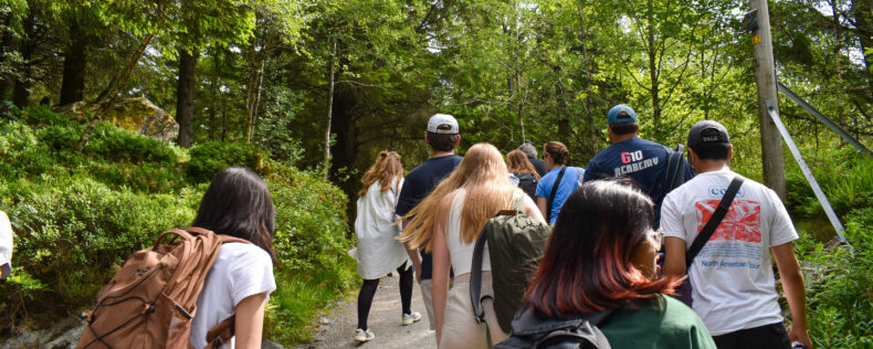 AD students hike in Bergen, Norway.