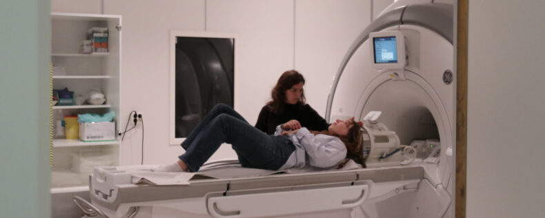 Students experimenting with a CAT scan.