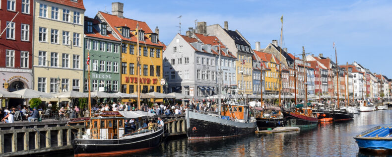 Nyhavn in Copenhagen on a sunny day.